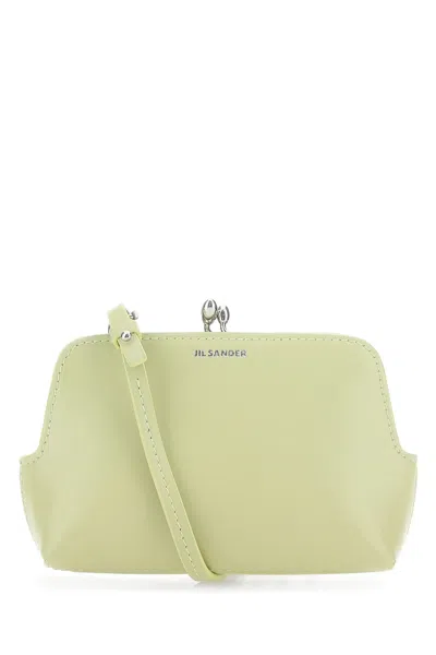 JIL SANDER PASTEL GREEN LEATHER MICRO GOJI CROSSBODY BAG