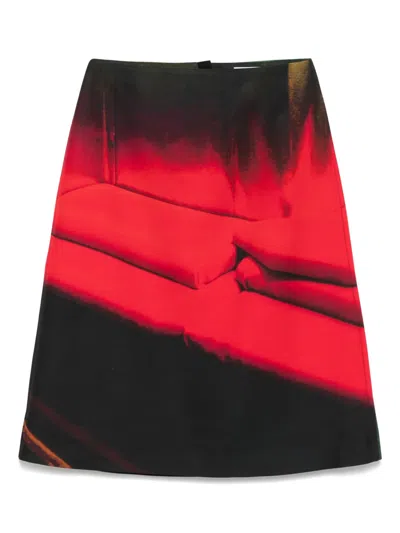 JIL SANDER PRINTED MIDI SKIRT