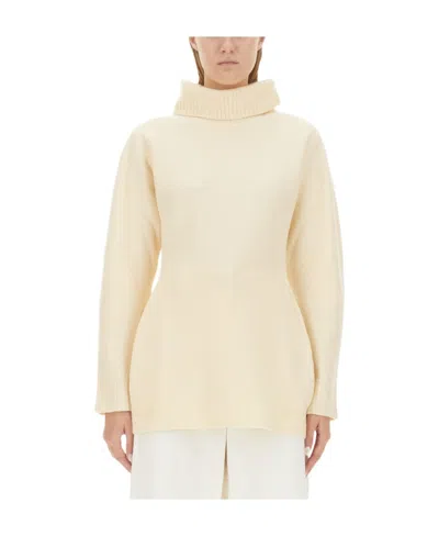 JIL SANDER JIL SANDER BACK CUT-OUT TURTLENECK KNIT SWEATER