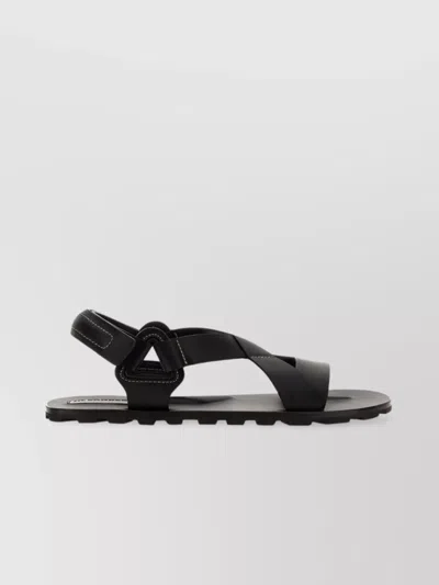 JIL SANDER SANDAL CROSS STRAP FLAT SOLE OPEN TOE