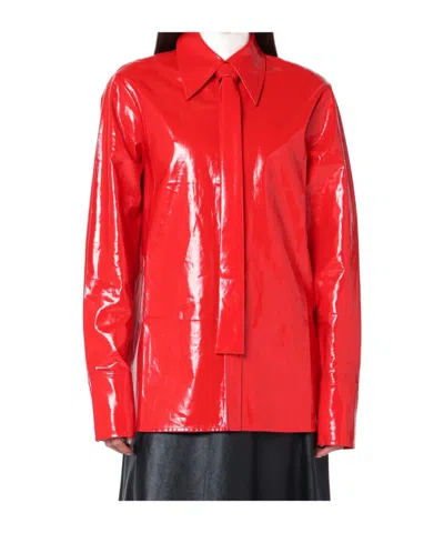 JIL SANDER JIL SANDER TIE-DETAIL LONG SLEEVED SHIRT