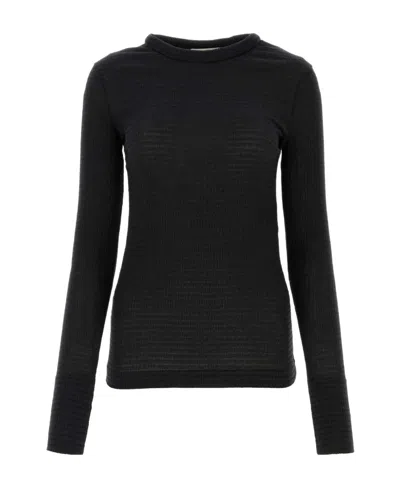 JIL SANDER JIL SANDER SMOCKED LONG-SLEEVED CREWNECK TOP