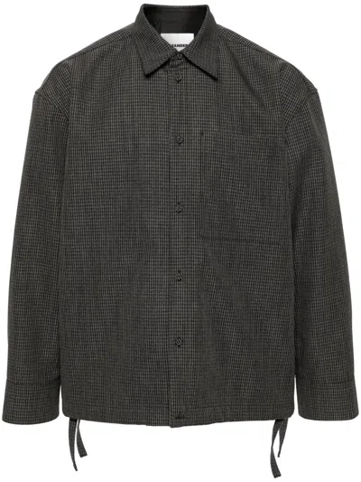 JIL SANDER STRIPED WOOL SHIRT JACKET