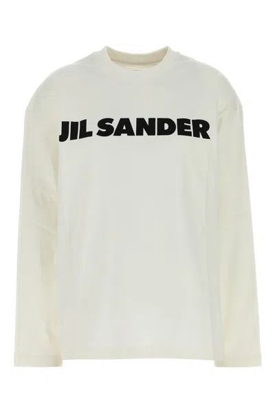 JIL SANDER JIL SANDER WHITE COTTON OVERSIZE T-SHIRT