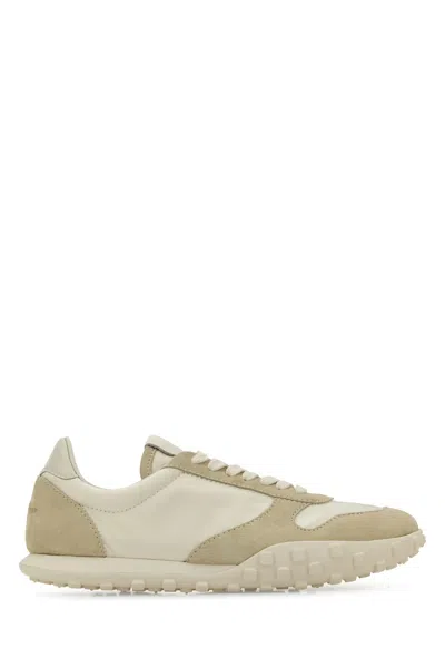 JIL SANDER TWO-TONE FABRIC AND SUEDE SNEAKERS