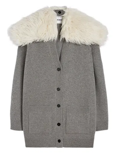 JIL SANDER V-NECK CARDI-COAT