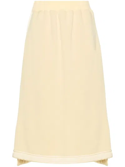 JIL SANDER VIRGIN WOOL-BLEND MIDI SKIRT