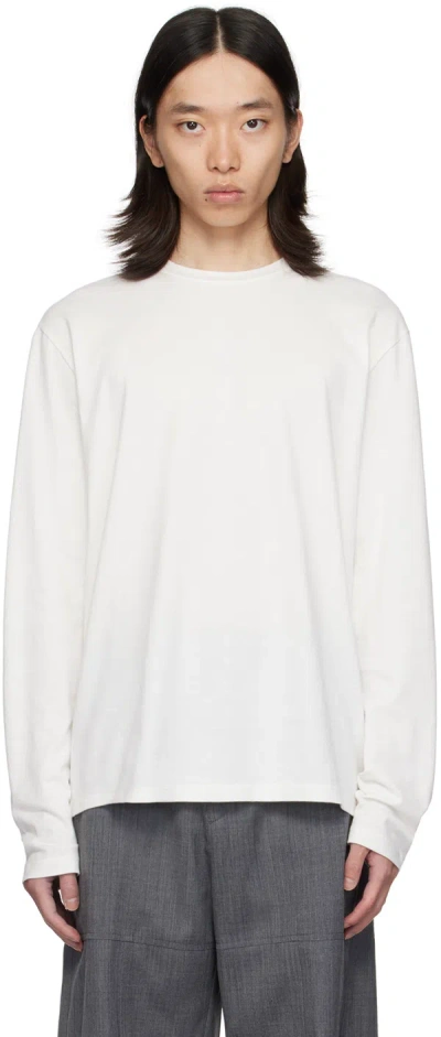 JIL SANDER WHITE CREWNECK LONG SLEEVE T-SHIRT