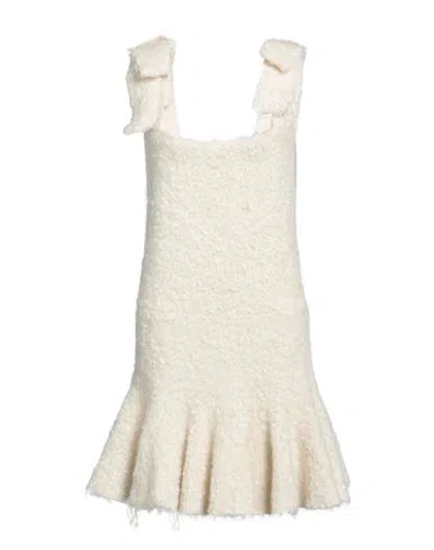 JIL SANDER JIL SANDER WOMAN MINI DRESS IVORY SIZE 4 MOHAIR WOOL, POLYAMIDE, SILK, POLYESTER, VISCOSE
