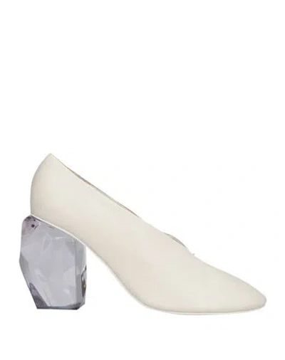 JIL SANDER JIL SANDER WOMAN PUMPS OFF WHITE SIZE 5.5 LEATHER