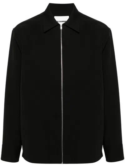 JIL SANDER WOOL GABARDINE OVERSHIRT
