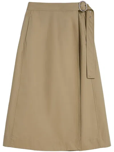 JIL SANDER WRAP BUCKLED MIDI SKIRT