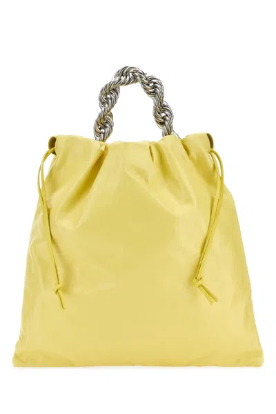 JIL SANDER YELLOW LEATHER BUCKET BAG