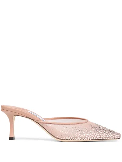JIMMY CHOO 65MM CRYSTAL-EMBELLISHED MULES