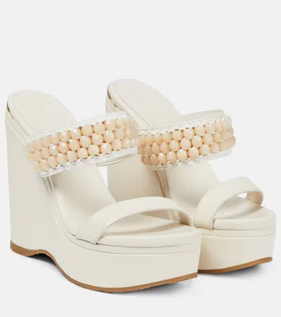 JIMMY CHOO AMOURE WEDGE 130 LEATHER SANDALS