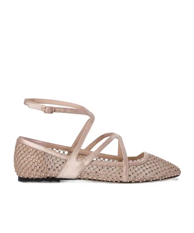 JIMMY CHOO JIMMY CHOO ASTORIA ANKLE STRAP FLATS