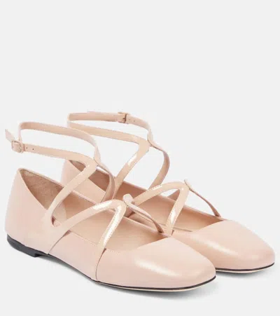 JIMMY CHOO ASTORIA LEATHER BALLET FLATS