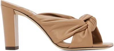 JIMMY CHOO BEIGE AVENUE 85 MULES