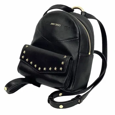 JIMMY CHOO JIMMY CHOO BLACK LEATHER BACKPACK (PRE-OWNED)