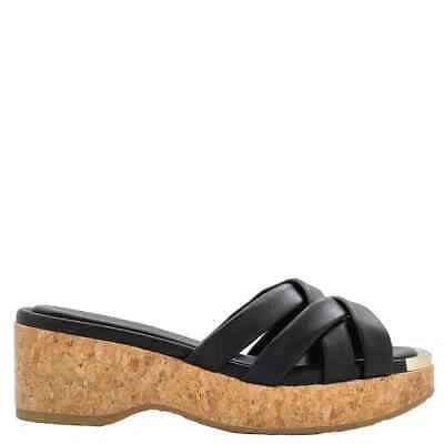 JIMMY CHOO JIMMY CHOO BLACK MARIBOU 50 SANDALS