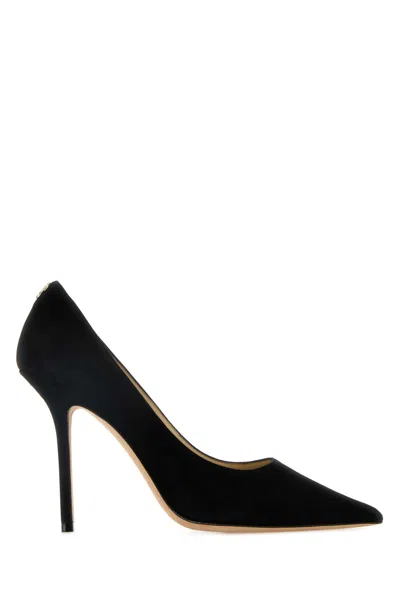 JIMMY CHOO BLACK SUEDE LOVE 100 PUMPS