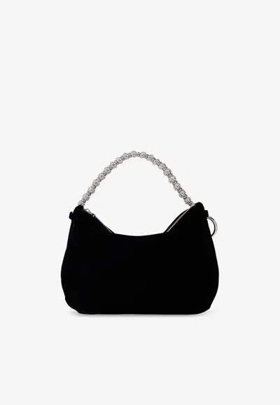 JIMMY CHOO CALLIE VELVET SHOULDER BAG