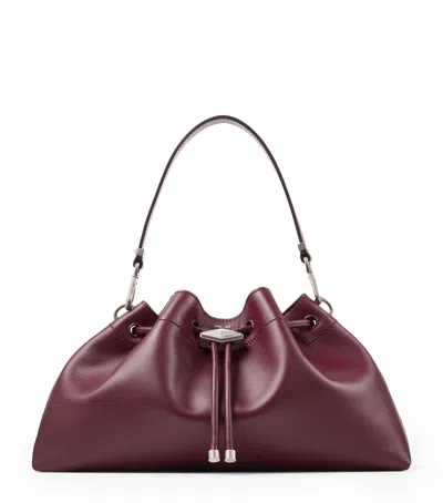 JIMMY CHOO MEDIUM LEATHER CINCH BUCKET BAG