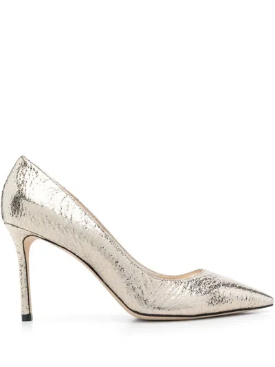 JIMMY CHOO JIMMY CHOO CRACKED EFFECT LEATHER ROMY PUMPS 85