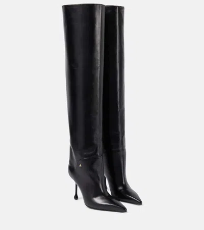 JIMMY CHOO CYCAS 95 LEATHER OVER-THE-KNEE BOOTS