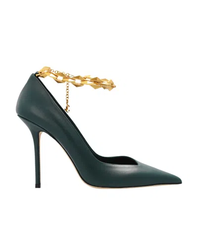 JIMMY CHOO DIAMOND TALURA 100MM LEATHER PUMPS