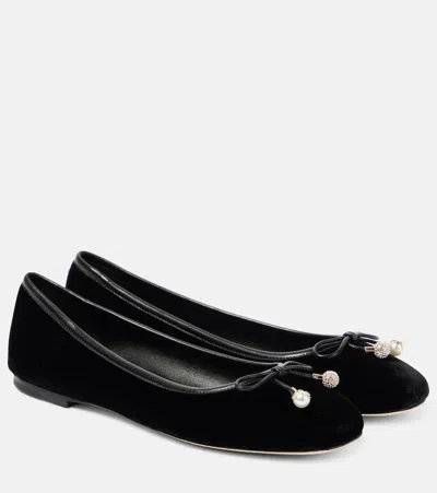 JIMMY CHOO ELME VELVET BALLET FLATS