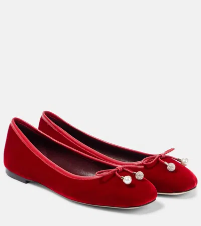JIMMY CHOO ELME VELVET BALLET FLATS