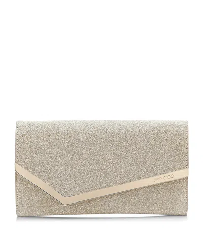 JIMMY CHOO GLITTER EMMIE CLUTCH BAG