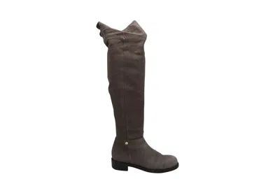 JIMMY CHOO KNEE-LENGTH BOOTS IN BROWN SUEDE