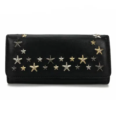 JIMMY CHOO LEATHER LONG WALLET (BI-FOLD) (PRE-OWNED)