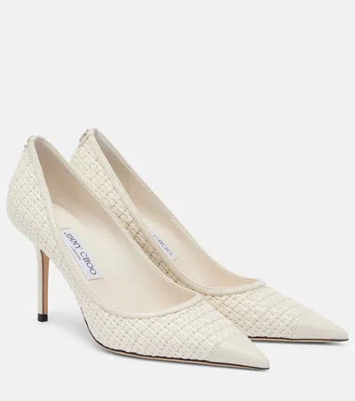 JIMMY CHOO LOVE 85 RAFFIA-EFFECT PUMPS