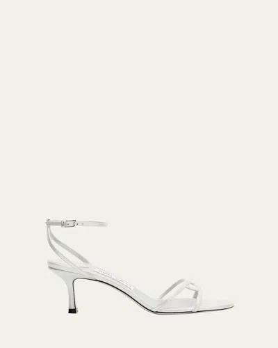 JIMMY CHOO METALLIC 1998 LEO ANKLE-STRAP SANDALS