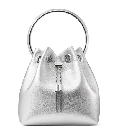 JIMMY CHOO METALLIC BON BON TOP-HANDLE BAG