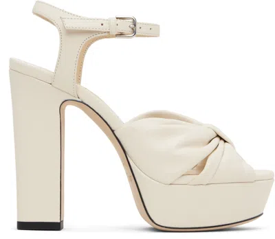 JIMMY CHOO OFF-WHITE HELOISE 120 HEELED SANDALS