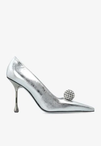 JIMMY CHOO ORB 95 LEATHER PUMPS