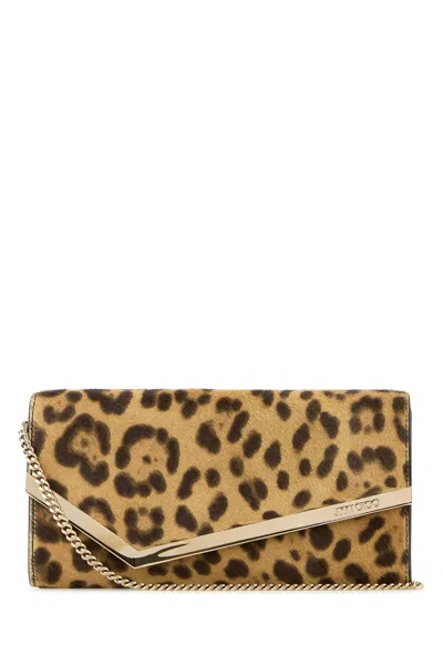 JIMMY CHOO PRINTED CALF HAIR EMMIE CLUTCH