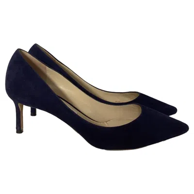 JIMMY CHOO ROMY 60 PUMPS IN NAVY BLUE SUEDE