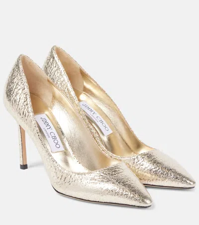 JIMMY CHOO ROMY 85 FAUX LEATHER PUMPS