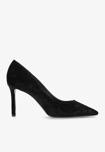 JIMMY CHOO ROMY 85 VELVET PUMPS