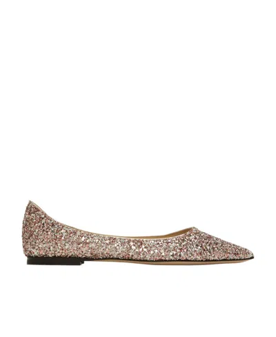 JIMMY CHOO JIMMY CHOO LOVE GLITTER BALLET FLATS