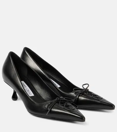 JIMMY CHOO SCARLETT 50 LEATHER PUMPS