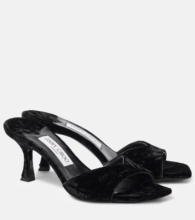 JIMMY CHOO SKYE 70 VELVET MULES