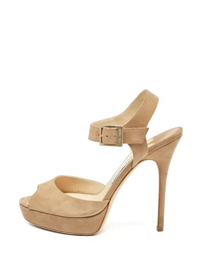 JIMMY CHOO SUEDE PLATFORM SANDALS