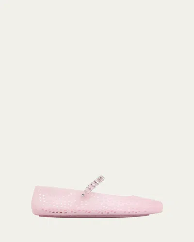 JIMMY CHOO THE JELLY GLITTER CRYSTAL-STRAP BALLERINA FLATS