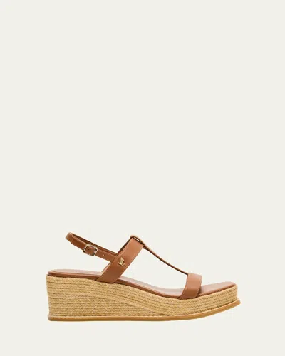 JIMMY CHOO THEIA 60 LEATHER WEDGE SANDALS